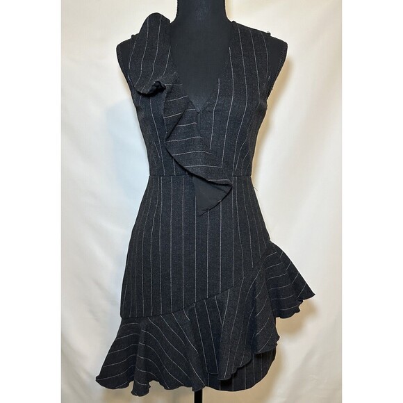 SAYLOR Charcoal‎ Bettie Asymmetrical Mini Dress SIZE SMALL - Picture 4 of 13
